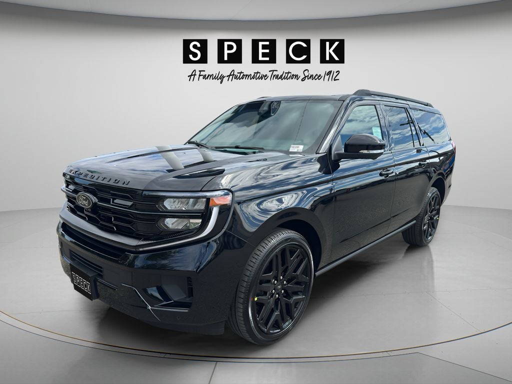 2026 Ford Expedition MAX Platinum in Agate Black Metallic — front three-quarter view