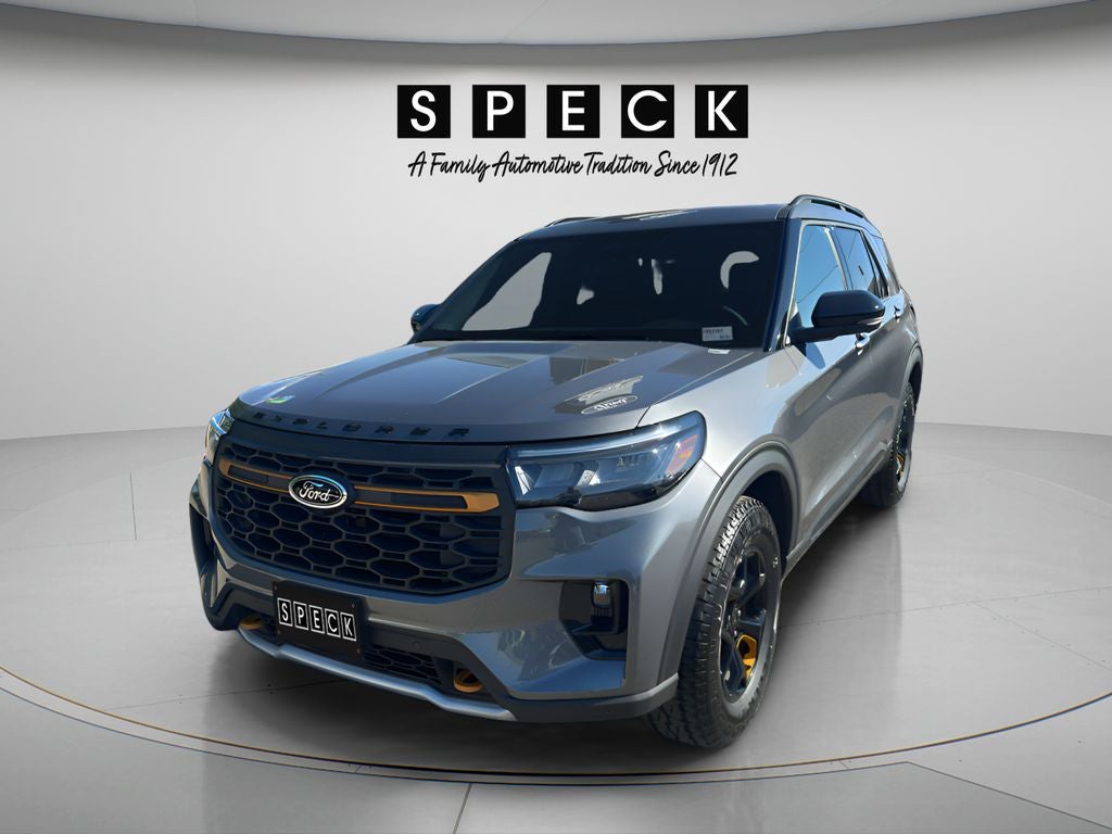 2026 Ford Explorer Tremor in Carbonized Gray Metallic — front three-quarter view