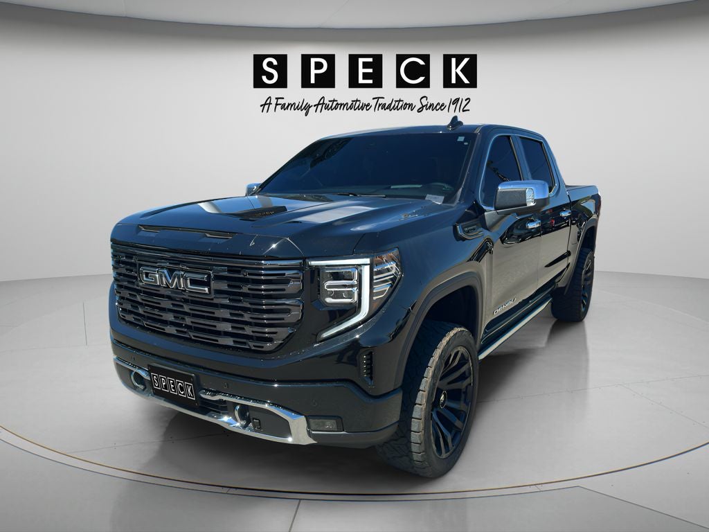 2025 GMC Sierra Denali Ultimate in Onyx Black — front three-quarter view