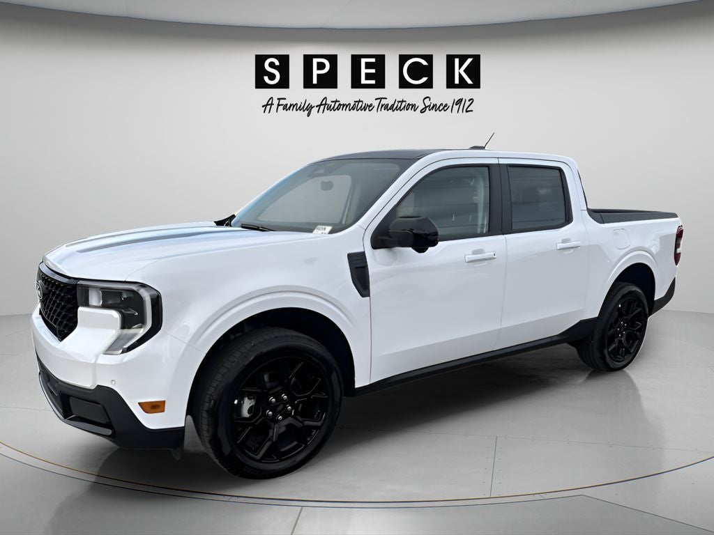 2026 Ford Maverick LARIAT in Oxford White — front three-quarter view