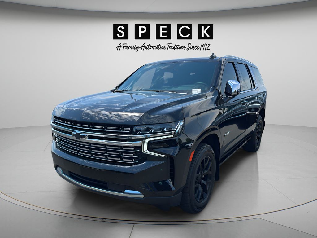 2023 Chevrolet Tahoe Premier in Black — front three-quarter view