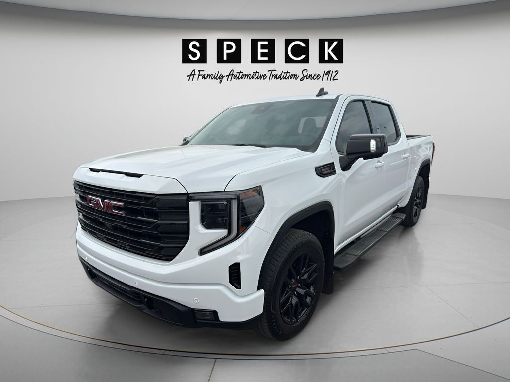 2025 GMC Sierra 1500 Elevation in Summit White — front three-quarter view