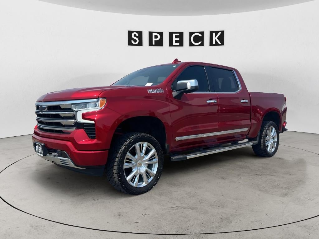 2023 Chevrolet Silverado 1500 4WD Crew Cab Short Bed High Country in Radiant Red Tintcoat — front three-quarter view