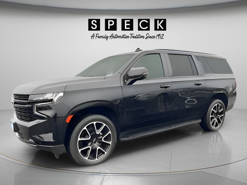 2024 Chevrolet Suburban 4WD RST in Black — front three-quarter view