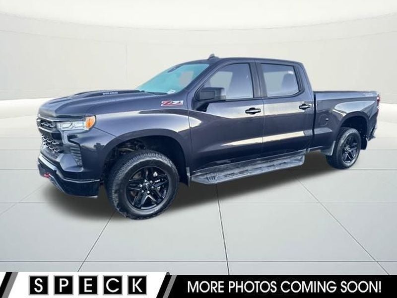 2023 Chevrolet Silverado 1500 4WD Crew Cab Standard Bed LT Trail Boss in Dark Ash Metallic — front three-quarter view